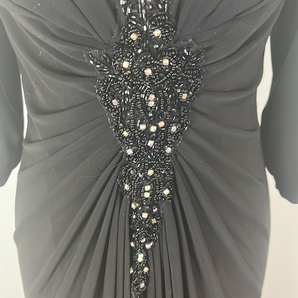 Cameron Blake for mon Cherie Long Black Gown with Ling Sleeve Dress - Picture 5 of 17